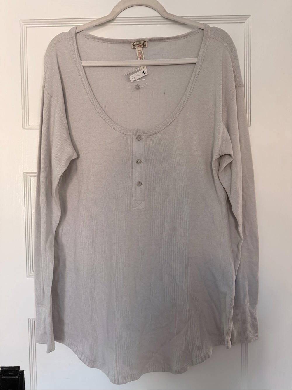 Intimately by Free People Moonstruck Gray Henley Sz Medium NWT